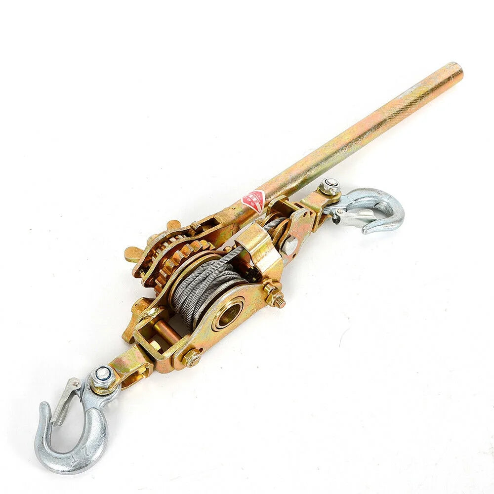 Cable Hoist Come Along Heavy Duty Hand Power Cable Puller 2 Ton Double Hooks S418