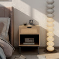 Natural Rattan Door Nightstand with Metal Legs A315