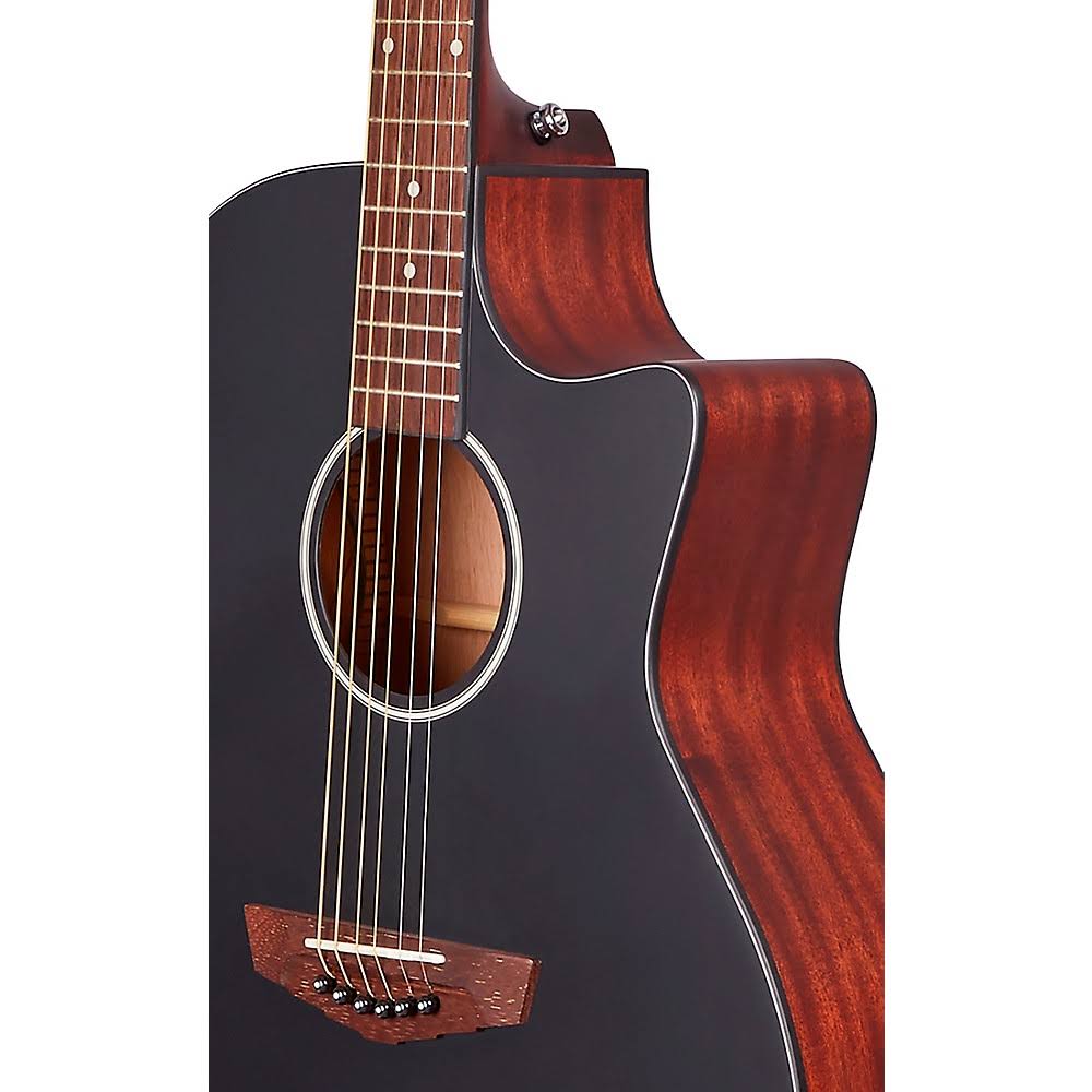 Matte Black Cutaway Orchestra Acoustic-Electric Guitar Y1916