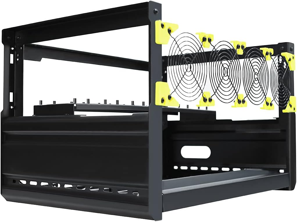 8 GPU Aluminum Open Air Mining Frame Case with Fans D349