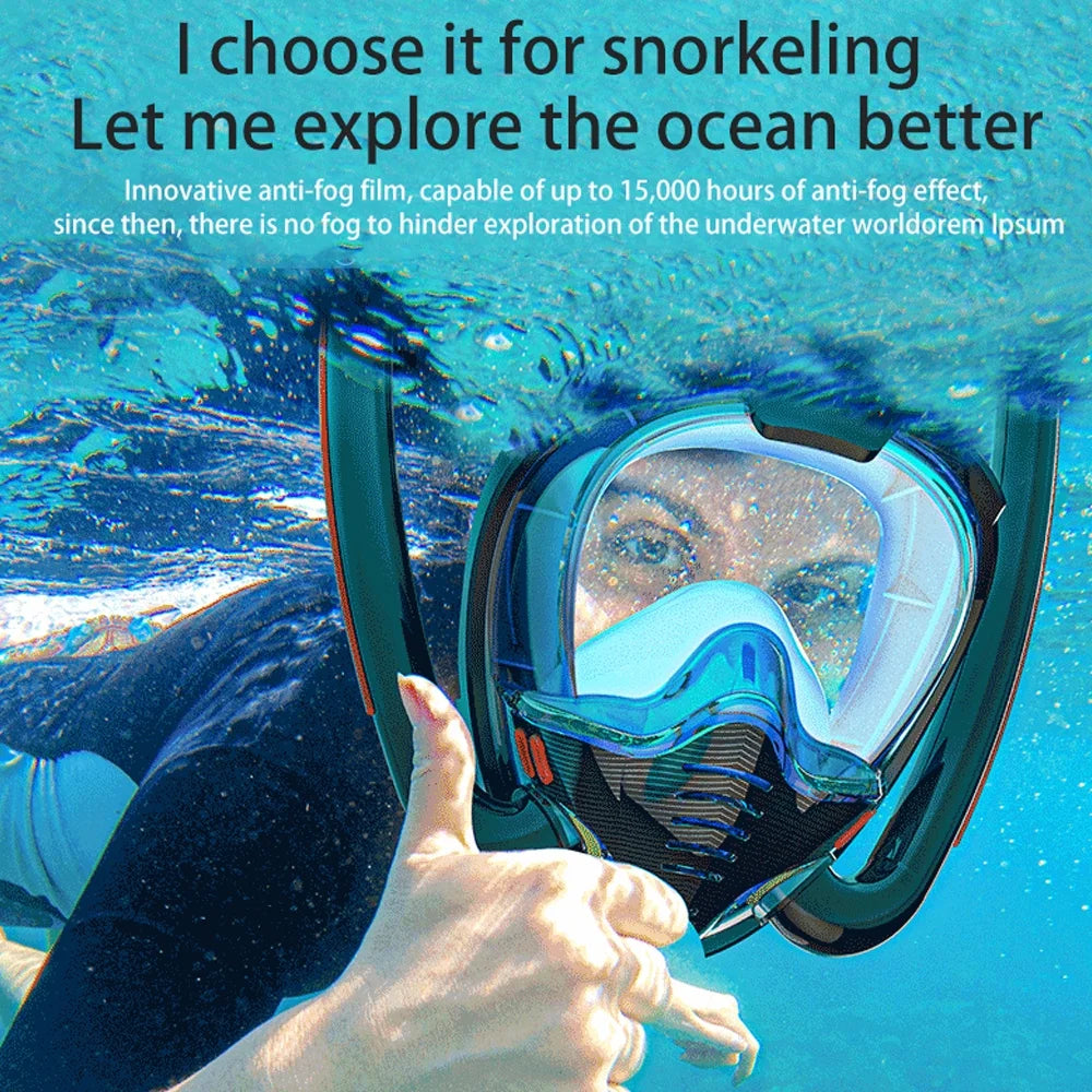 Snorkeling Self Contained Underwater Breathing Apparatus Double Tube Silicone Diving R6832