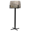Smoked Glass Candle Holder on Black Metal Base V21273