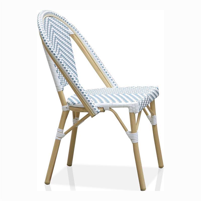 Light Blue Metal Patio 3-Piece Table and Chair Set P83138