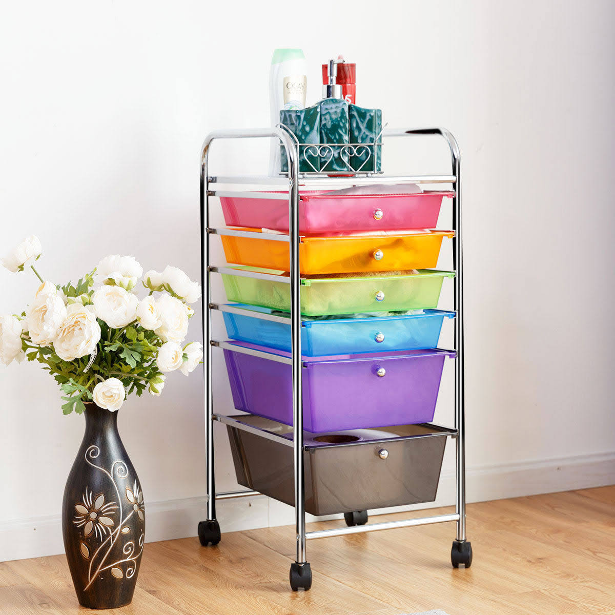 6 Drawer Rolling Storage Cart I264