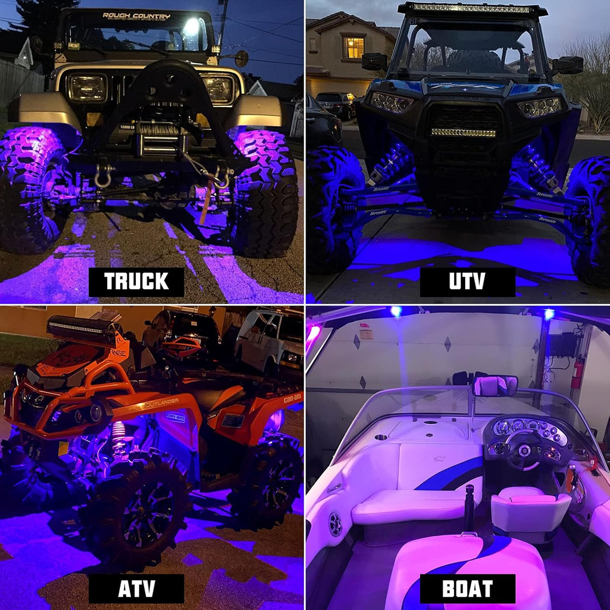 12 Pods RGBW LED Rock Lights with Remote Control Q42967