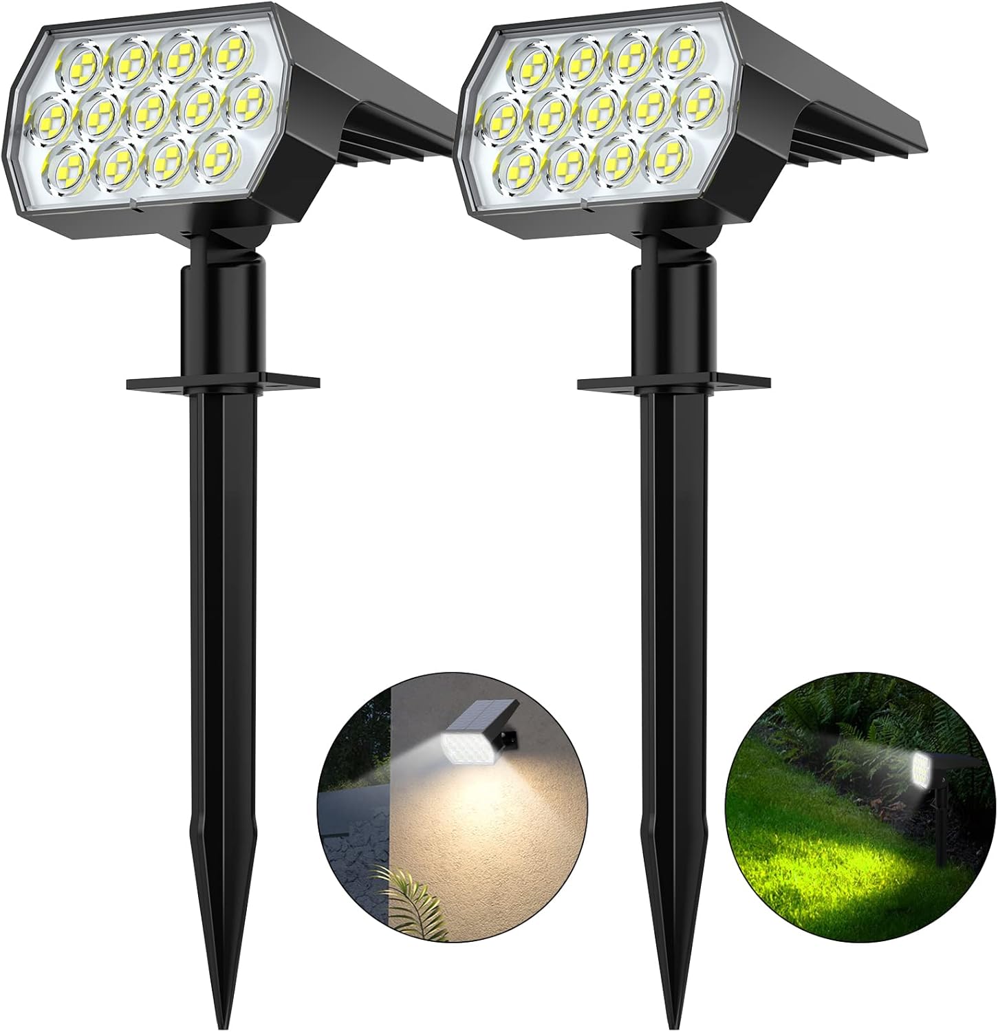 6 Pack 52 LED 3 Modes IP65 Waterproof Solar Spot Lights P578764