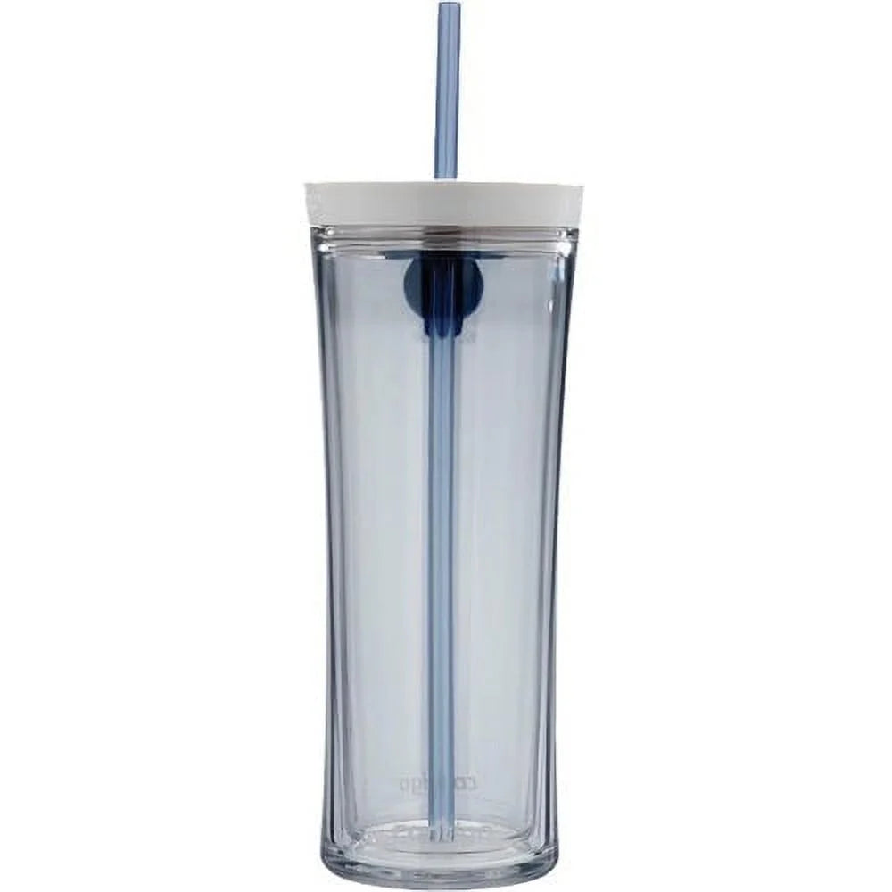 20 Oz Clear Tumbler with Straw V673