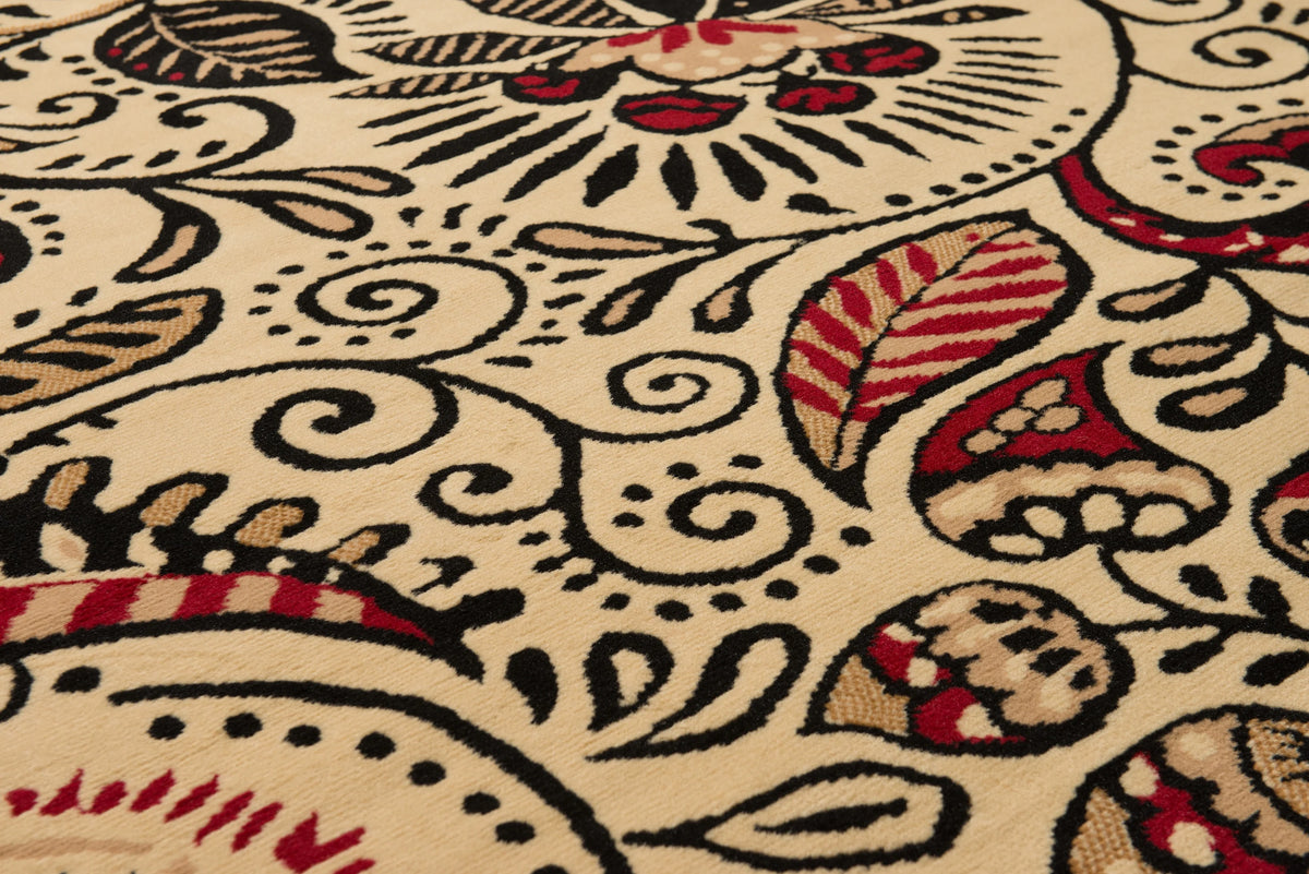 Ivory Paisley Area Rug H8638