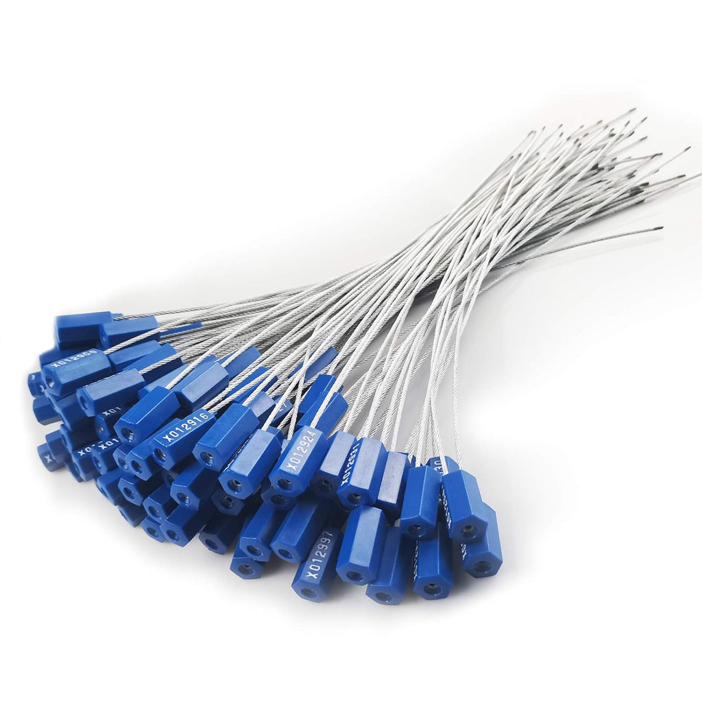 100PCS Steel Security Cable Seals Numbered Tamper Proof Tags 320mm Blue Pack of 2 B296930