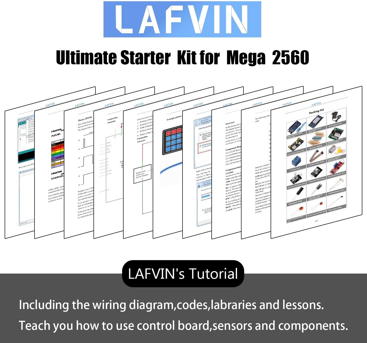Mega 2560 Project Starter Kit with Tutorial Compatible with Arduino IDE Pack of 2 Z312