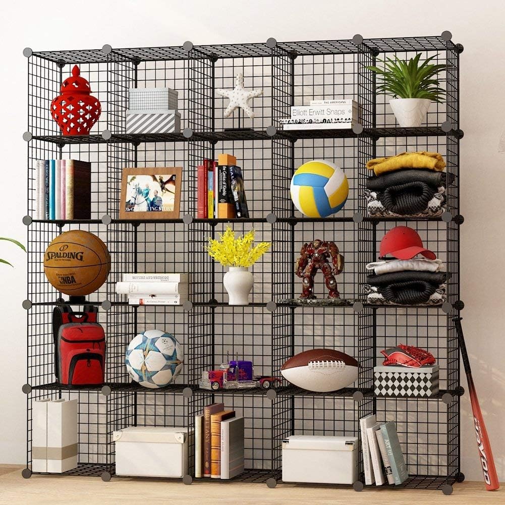 14x14 Wire Cube Storage, 25-Cube Modular Shelving Unit C877765