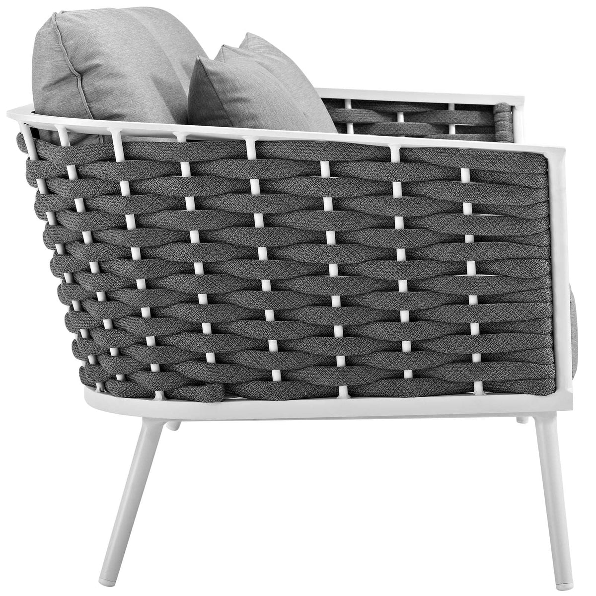 White Gray 4 Piece Outdoor Aluminum Sectional Sofa Set I90917
