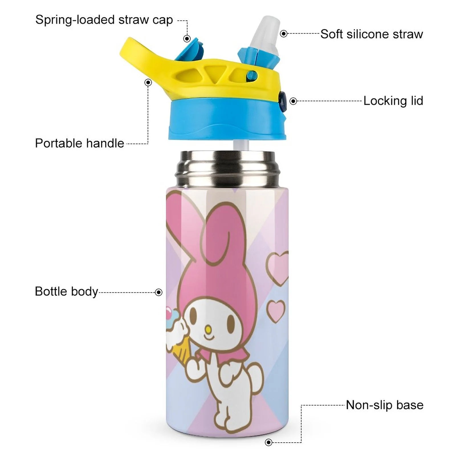 Stainless Steel Vacuum Insulated Water Bottle With Straw X7735