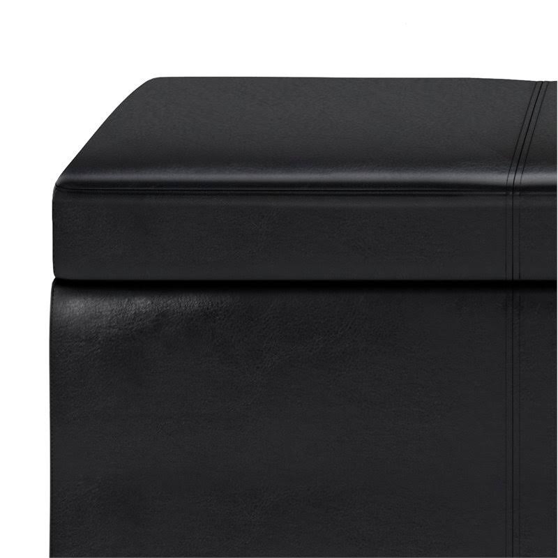 Black Rectangular Lift Top Storage Ottoman D211632