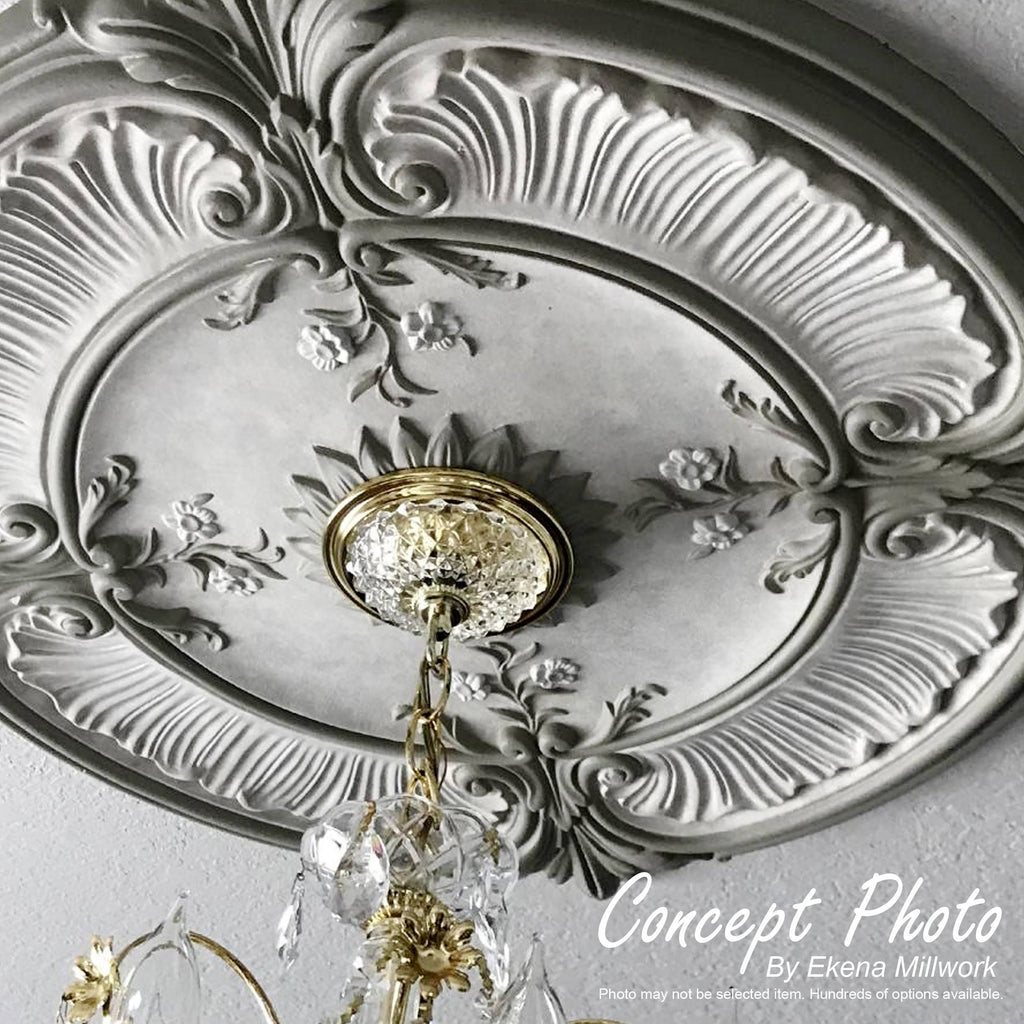 23 3/4x22OD x 3 5/8x22ID x 1 7/8x22P Ceiling Medallion Hand-Painted Smokey Topaz B313418