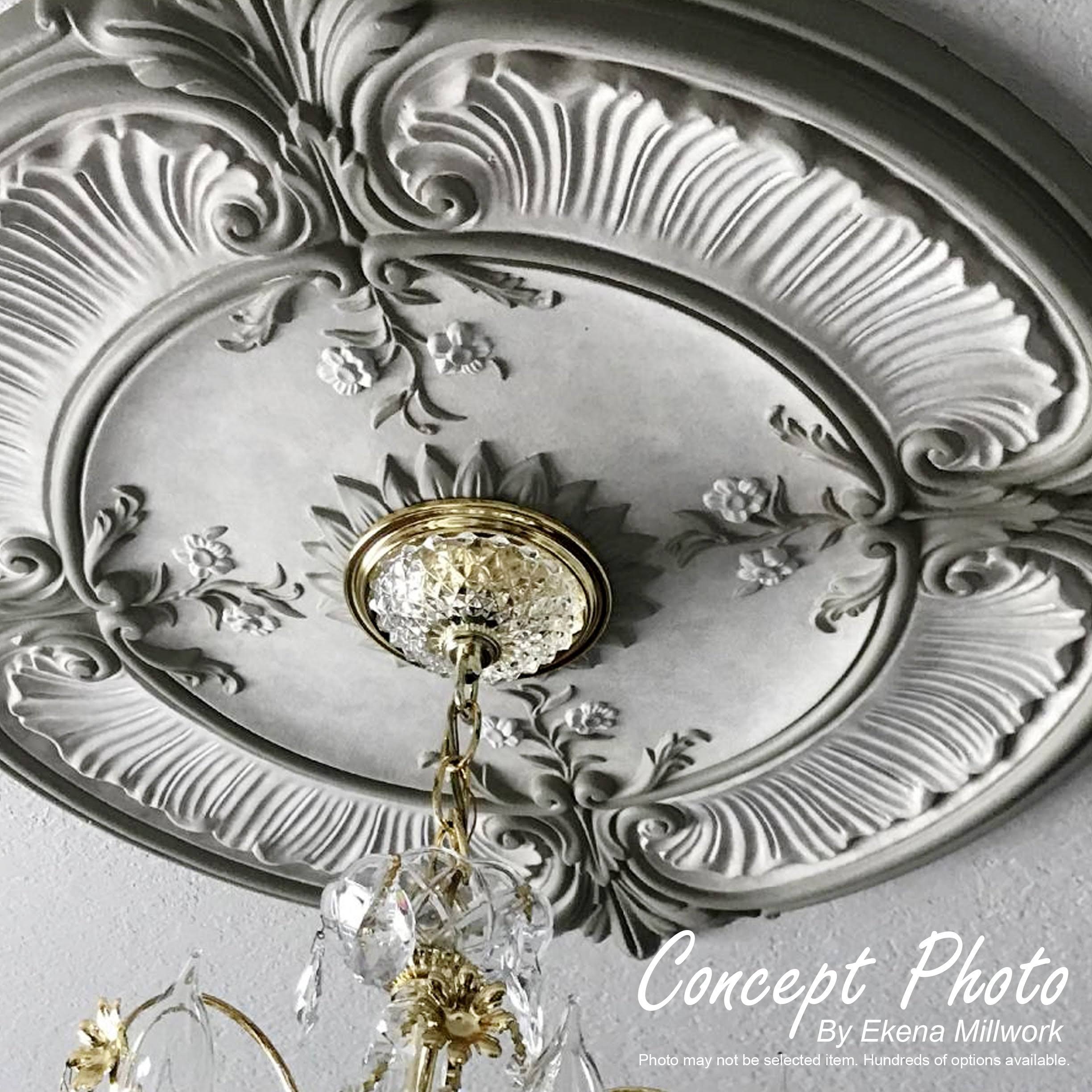 23 3/4x22OD x 3 5/8x22ID x 1 7/8x22P Ceiling Medallion Hand-Painted Smokey Topaz B313418