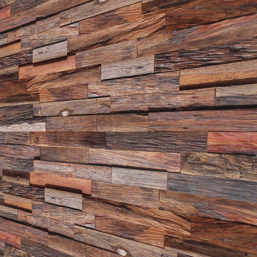 3D Mixed Brown Natural Solid Barn Wood Panels 10.40 sqft per Box G5199