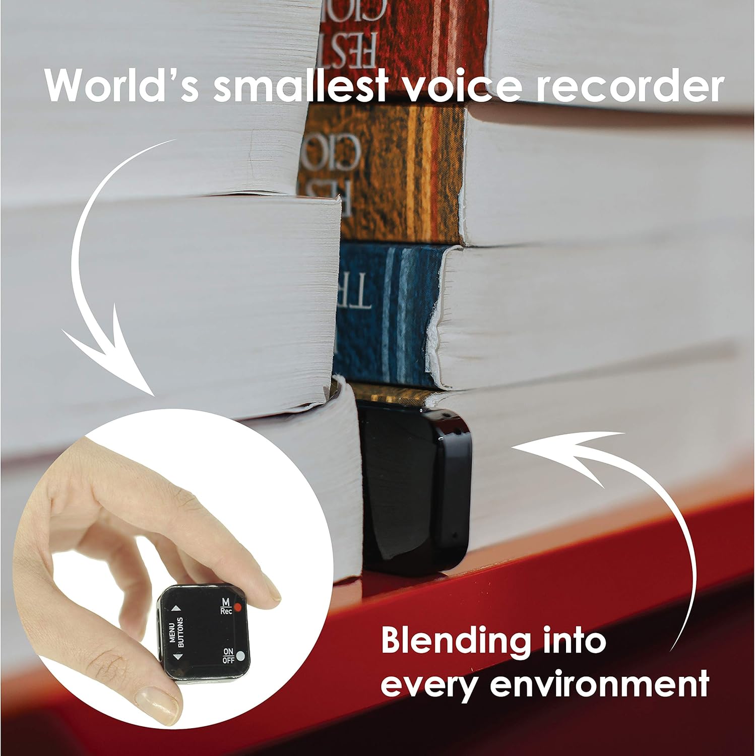 Mini Voice Recorder, 512 Hours Recording Capacity, Pack of 2 U940380
