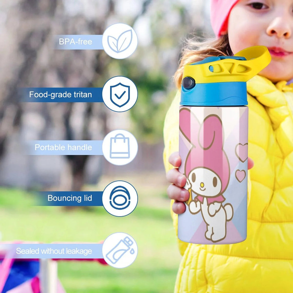 Stainless Steel Vacuum Insulated Water Bottle With Straw X7735
