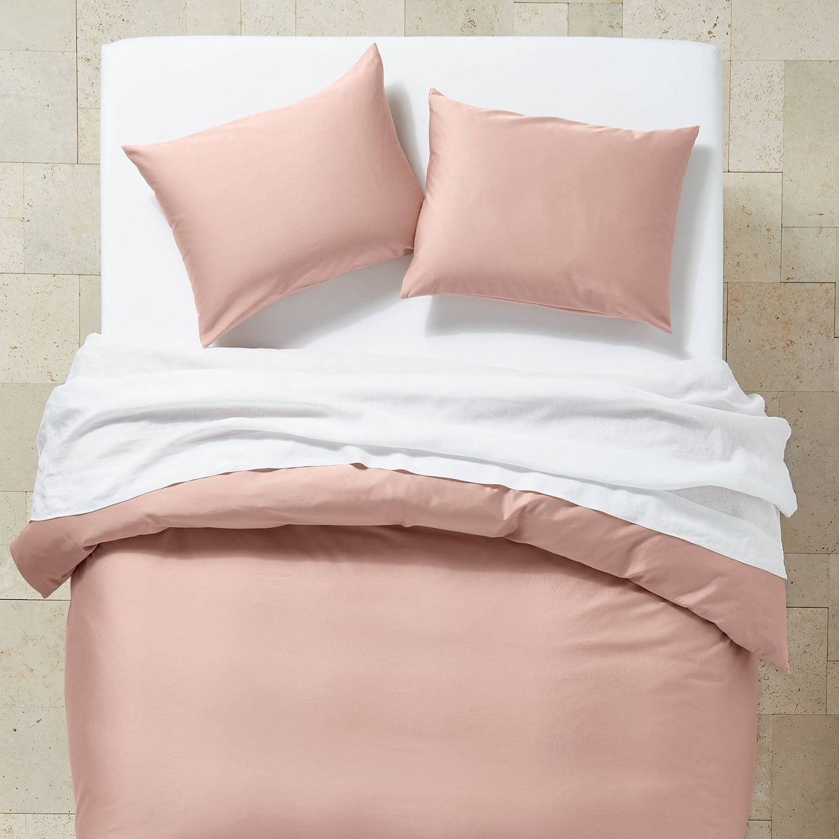 Blush Washed Sateen Duvet & Sham Set J82830