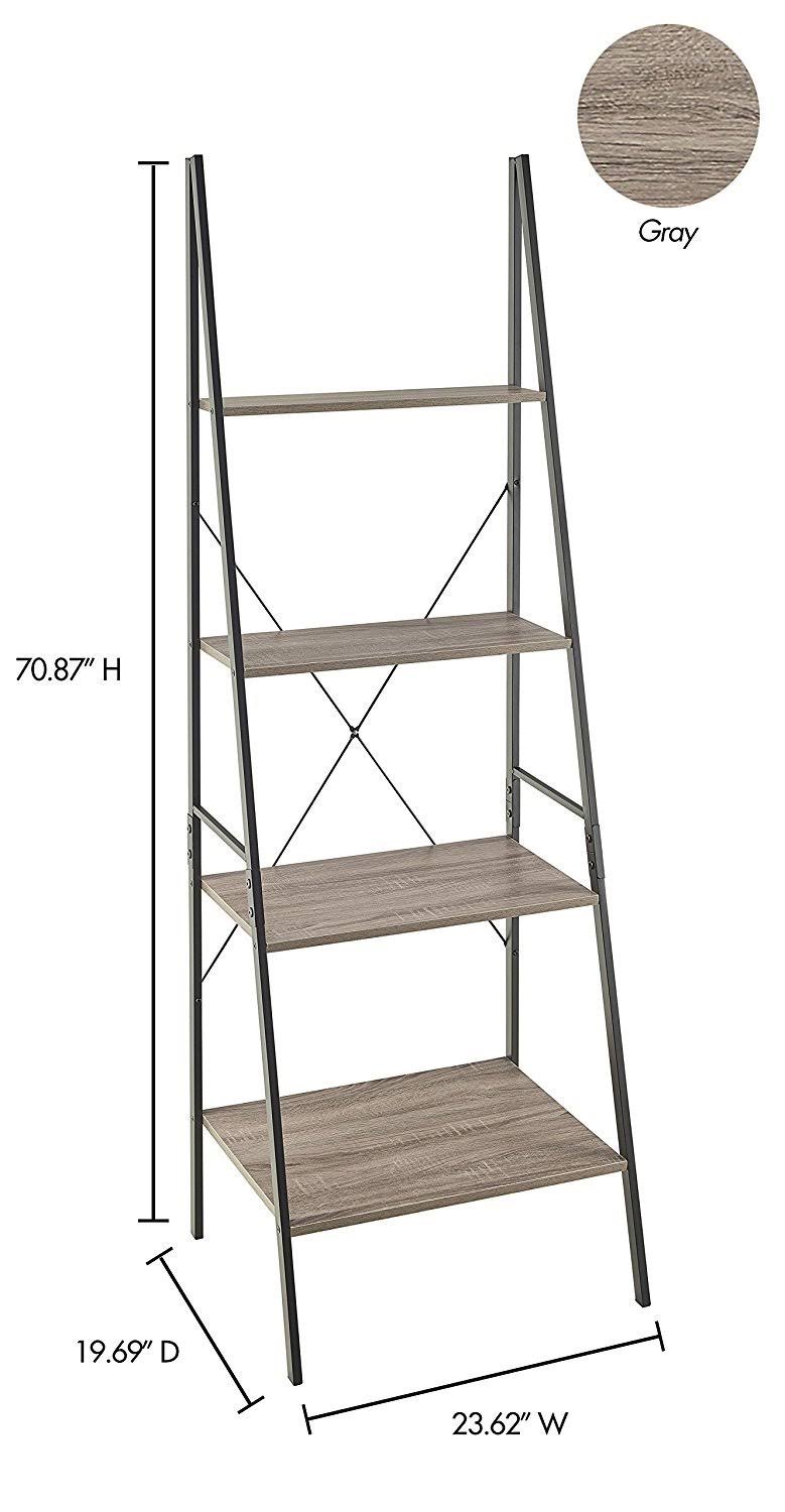 Natural Gray 4-Tier Bookcase N32180