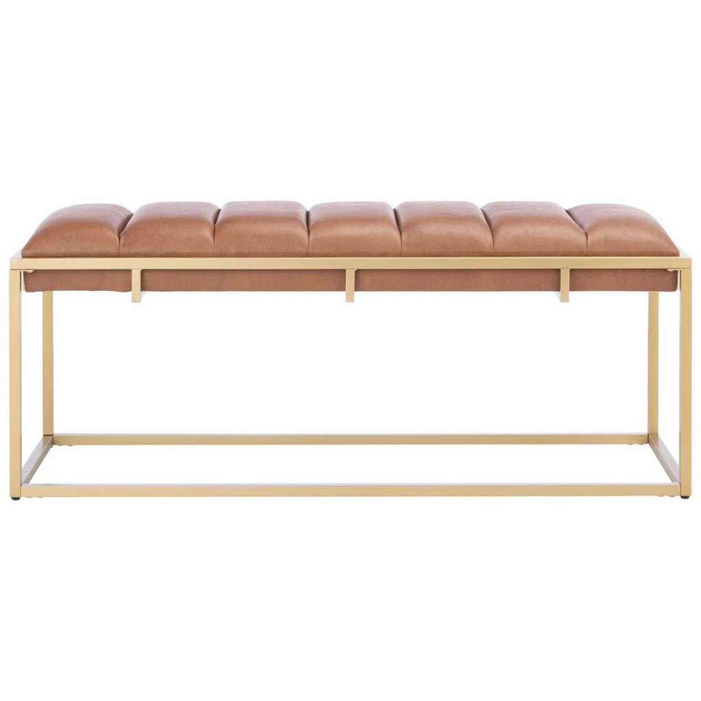 Brown Channel Tufted Bench V9455
