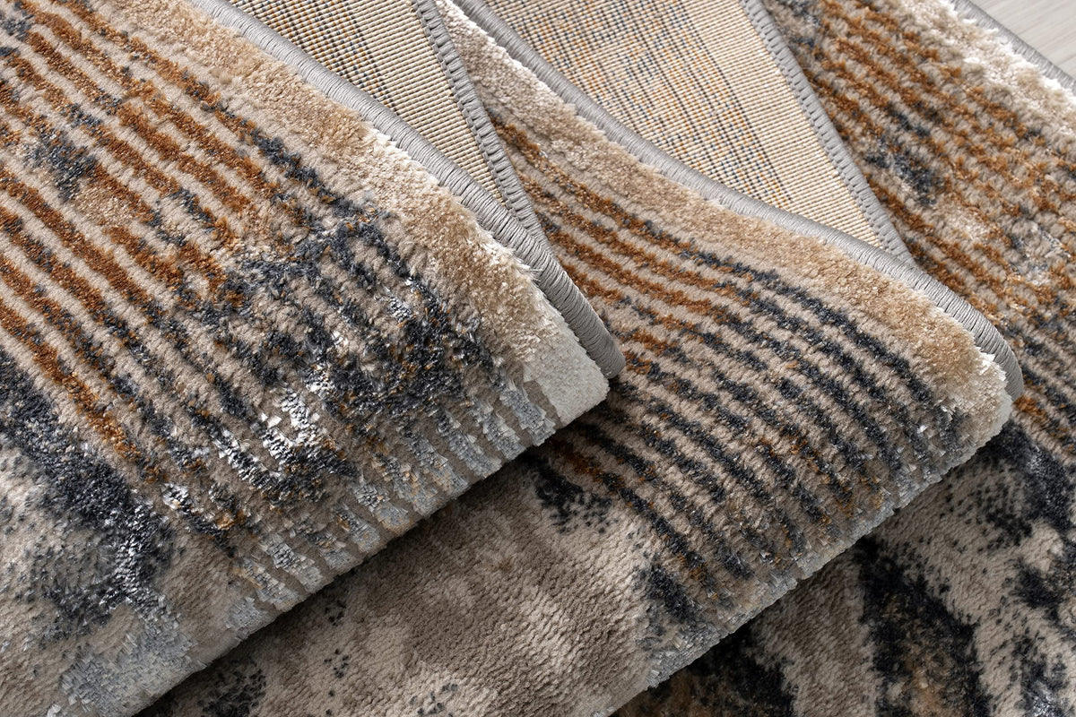 Silver Beige Grey Marble Pattern Area Rug 5x8 H441026