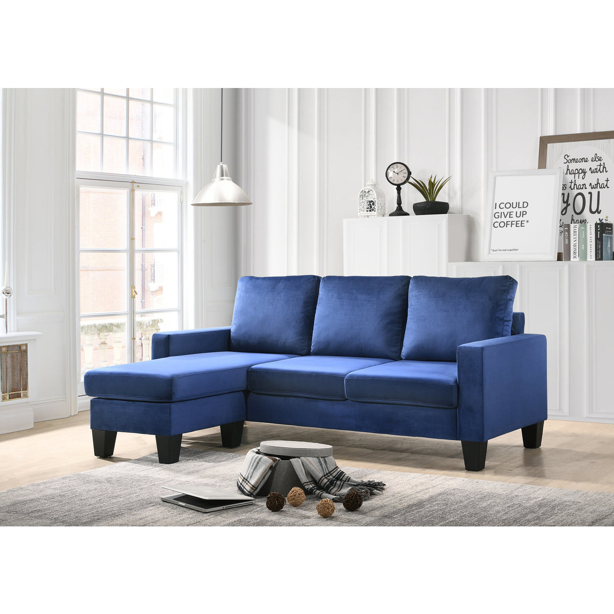 Navy Blue Sofa Chaise I9621