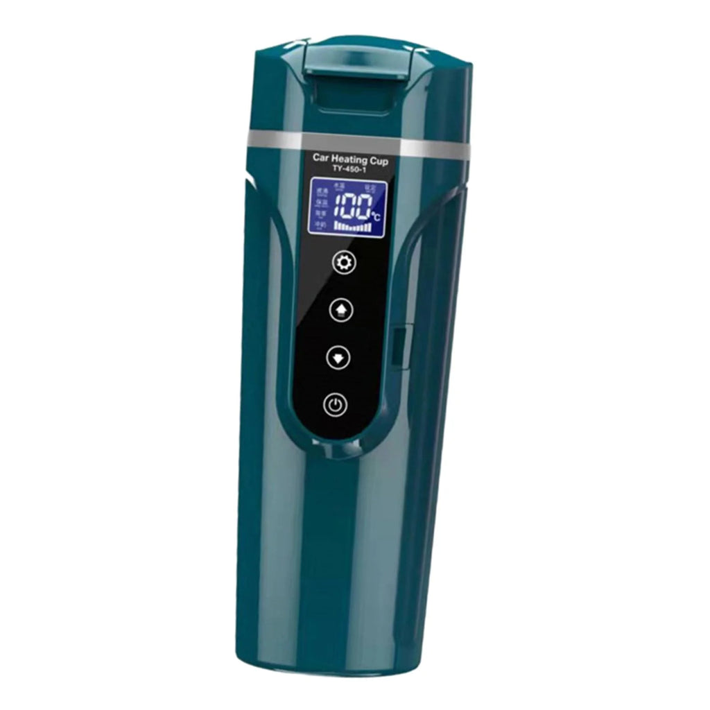 450ml 24V/12V Electric Travel Kettle Thermal Insulation Portable Cup Dark Green I407
