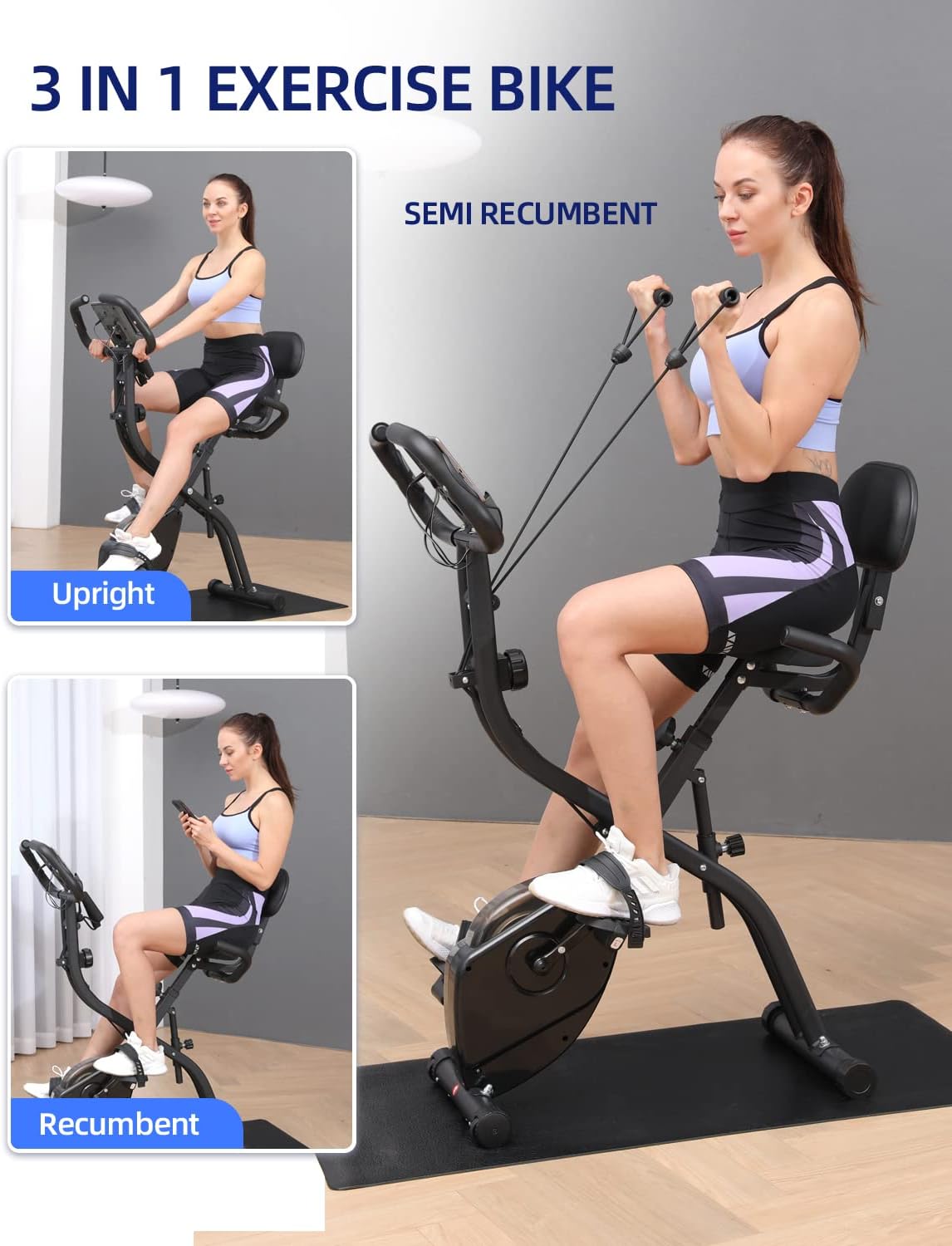 Folding Indoor Cycling Bike with 16 Level Magnetic Resistance O53954