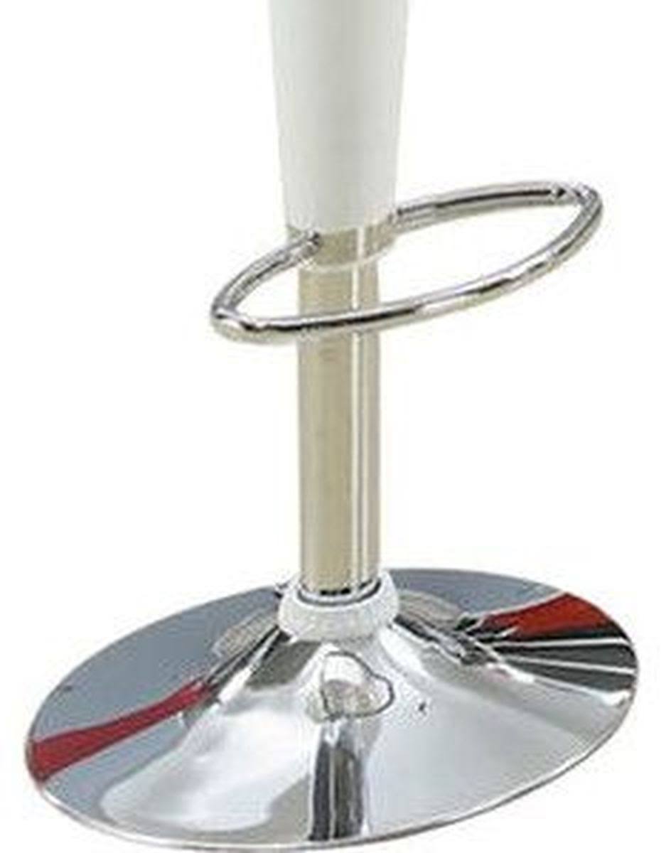 White Chrome Adjustable Swivel Stool Set of 2 N3793
