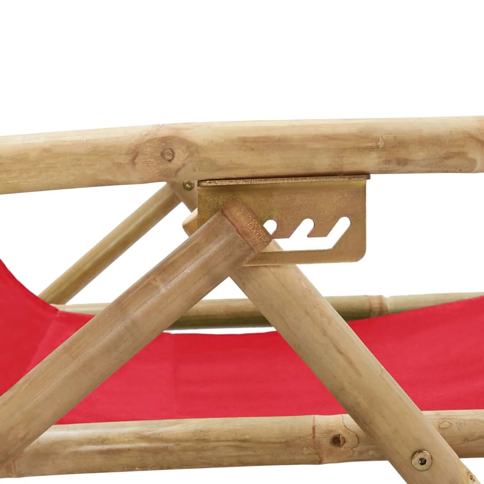 Red Bamboo and Fabric Reclining Chair F630