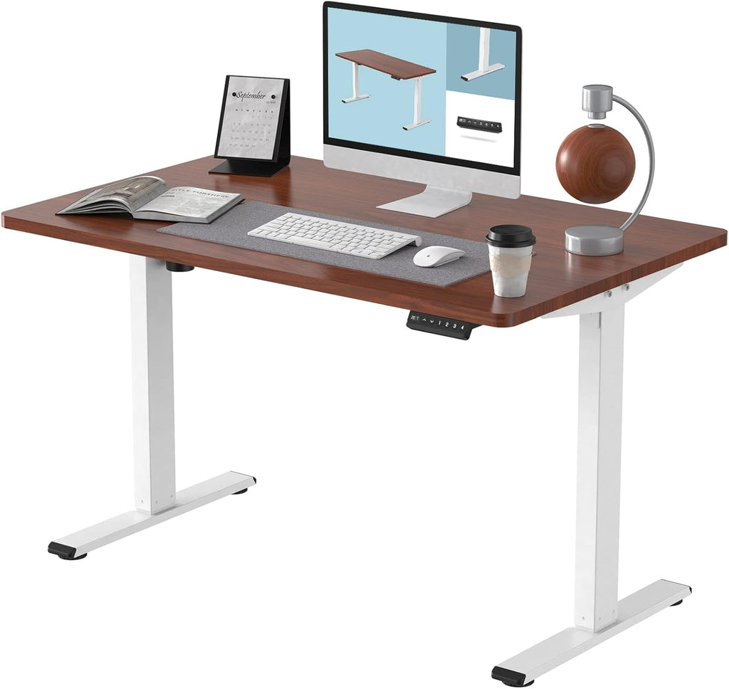 Electric Height Adjustable Standing Desk, 48 x 24 inch, White Frame/White Desktop M7947
