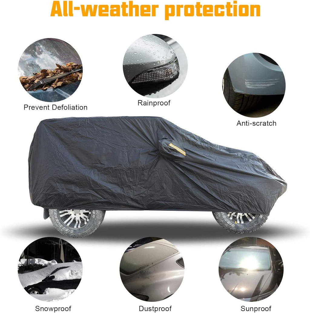 2 Door Full Car Cover with Driver Door Zipper X2319