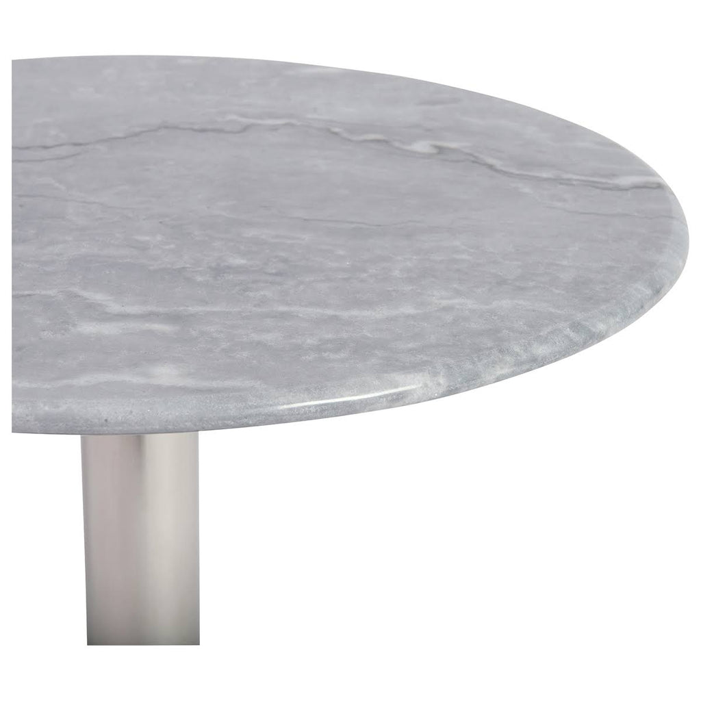 White Marble Brushed Stainless Steel Side Table F941864