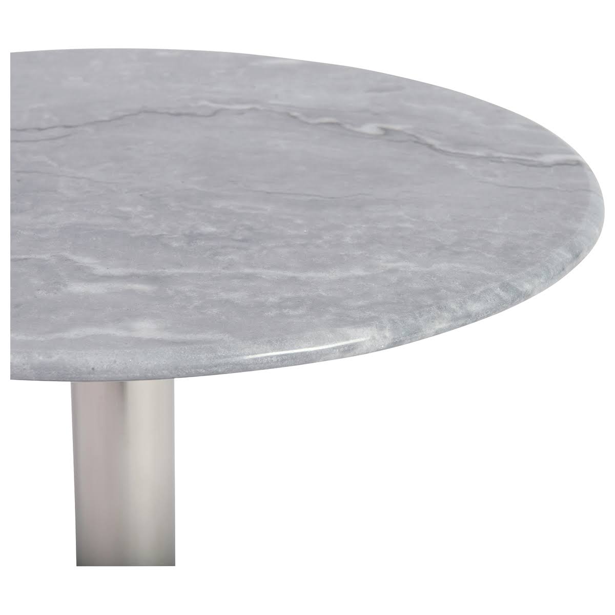 White Marble Brushed Stainless Steel Side Table F941864