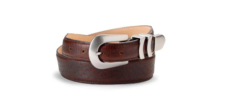 Bison Belt with Silver Buckle D1401
