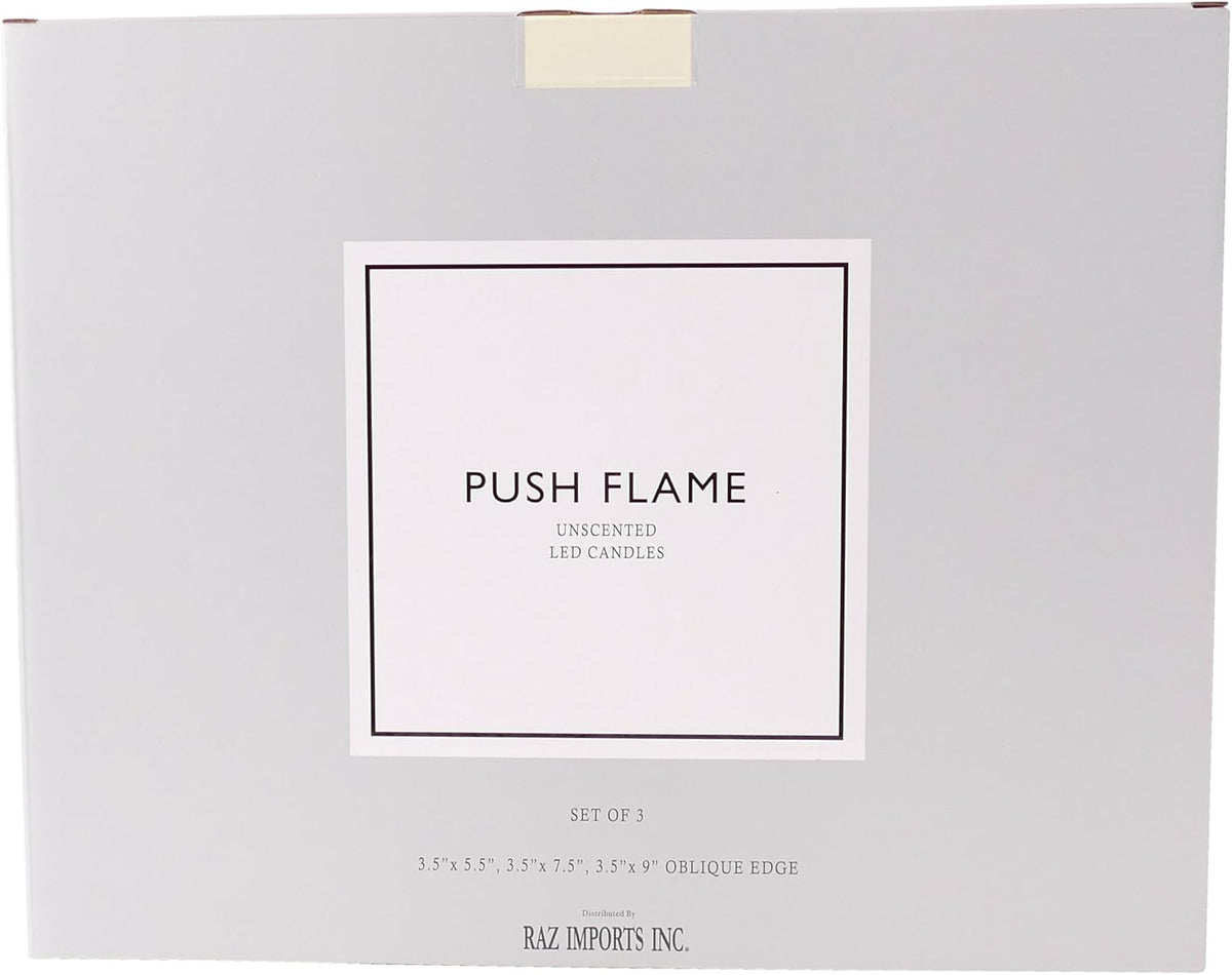 Ivory Pillar Candles with Remote, Set of 3, Flameless Battery Operated Flickering Light Source with Timer L143101