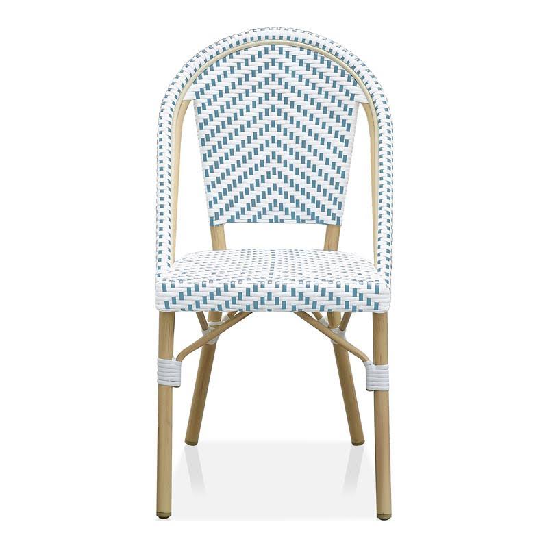 Light Blue Metal Patio 3-Piece Table and Chair Set P83138