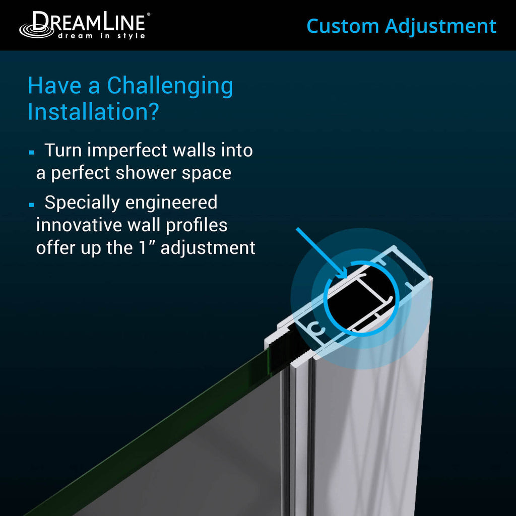 Satin Black Frameless Hinged Shower Door G59385