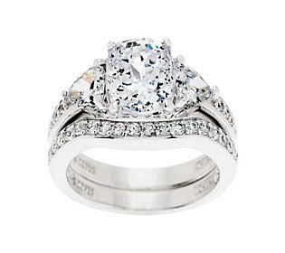 Platinum Clad Bridal Ring Set, Size 6 R38560