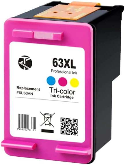 Remanufactured 63XL Ink Cartridge Replacement (2 Black 1 Tri Color) Pack of 2 B255