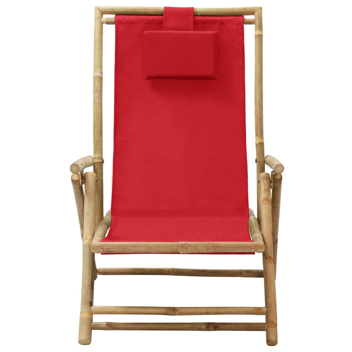 Red Bamboo and Fabric Reclining Chair F630