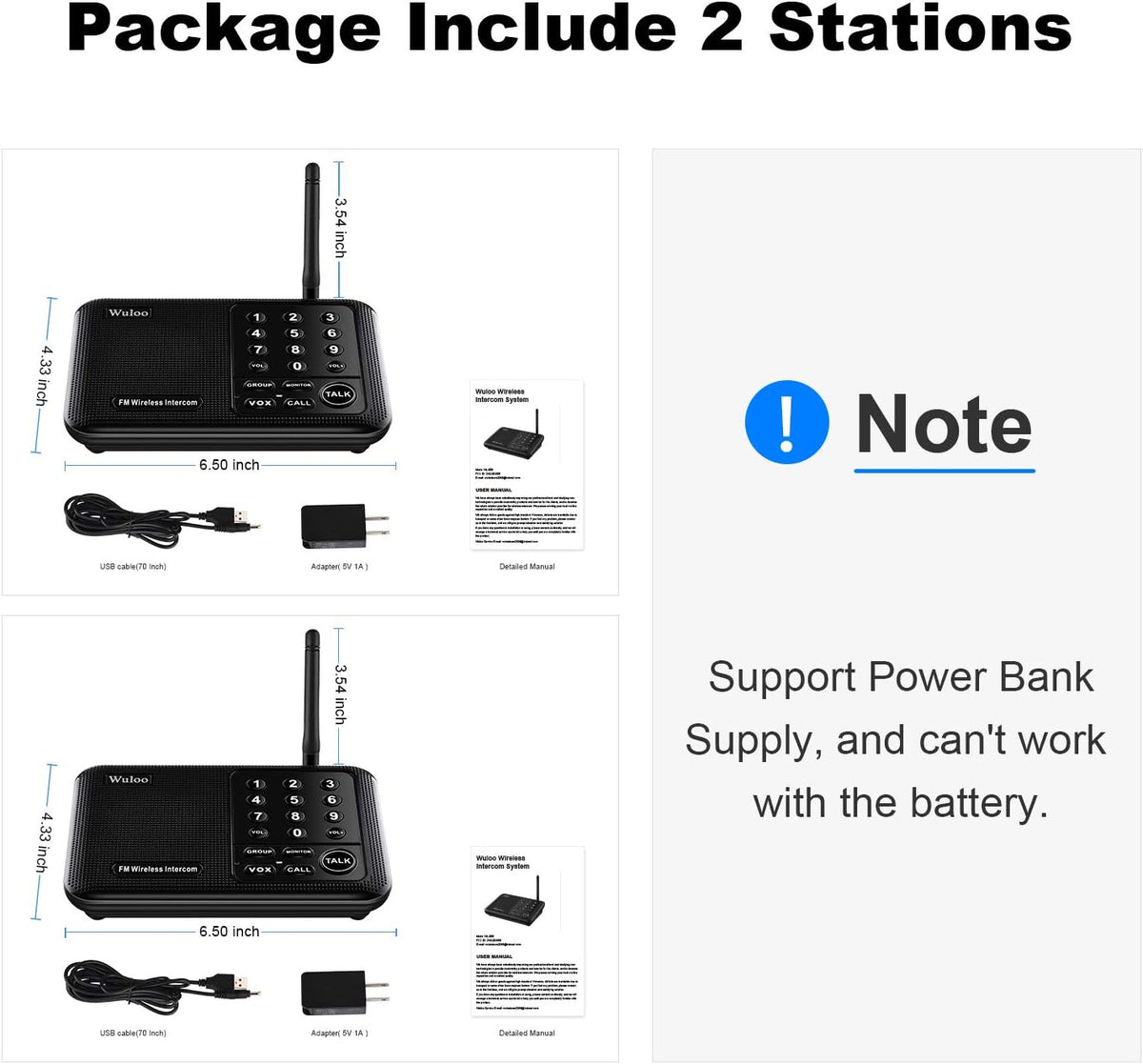 Black 2 Pack Wireless Intercom System B979650