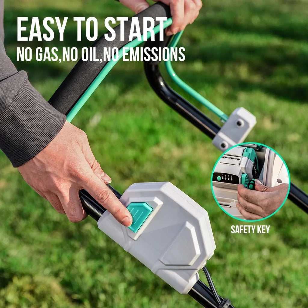 17" Cordless Lawn Mower with Brushless Motor, 2*4.0Ah Battery & Charger D329