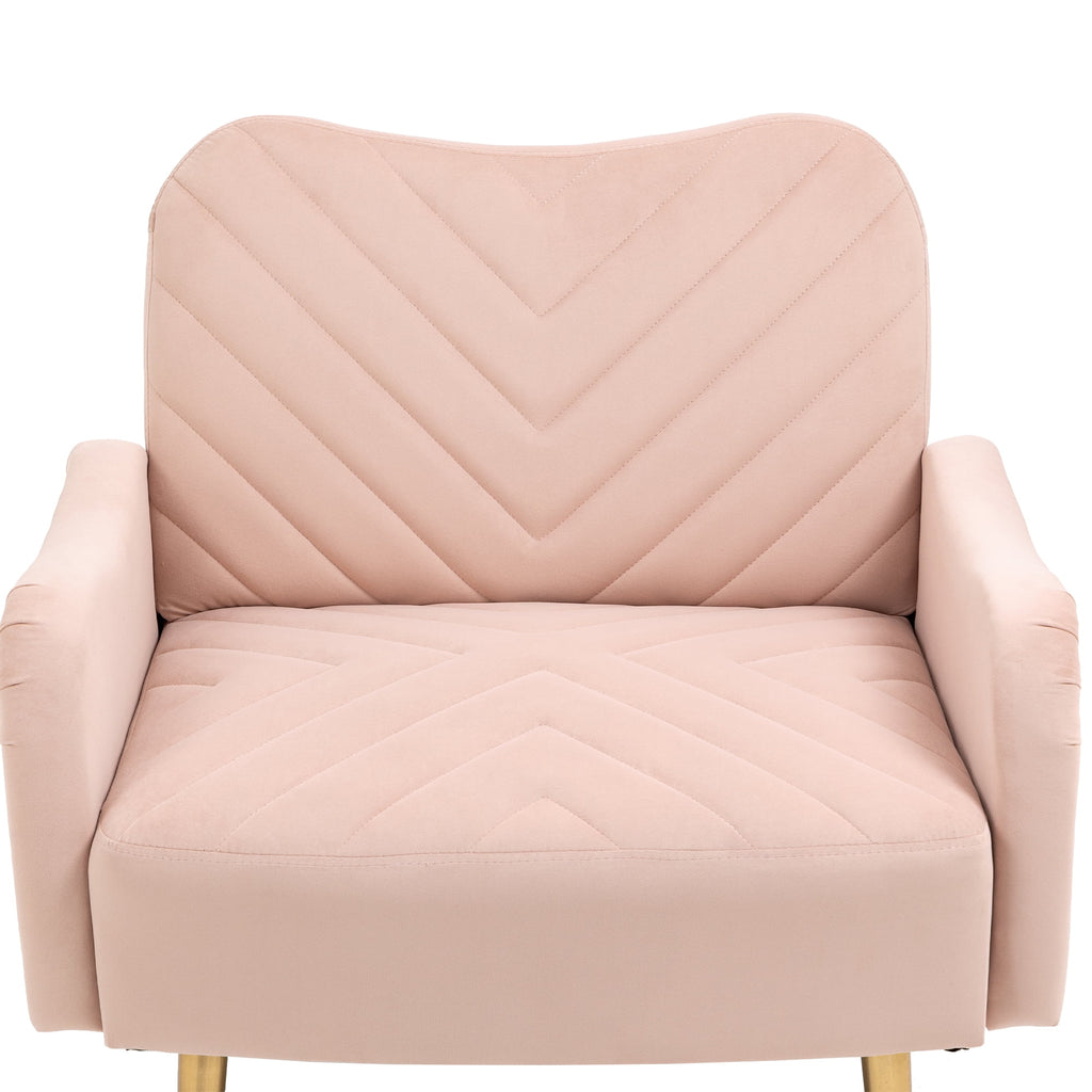 Velvet Single Sofa Chair with Rose Golden Metal Legs Q620