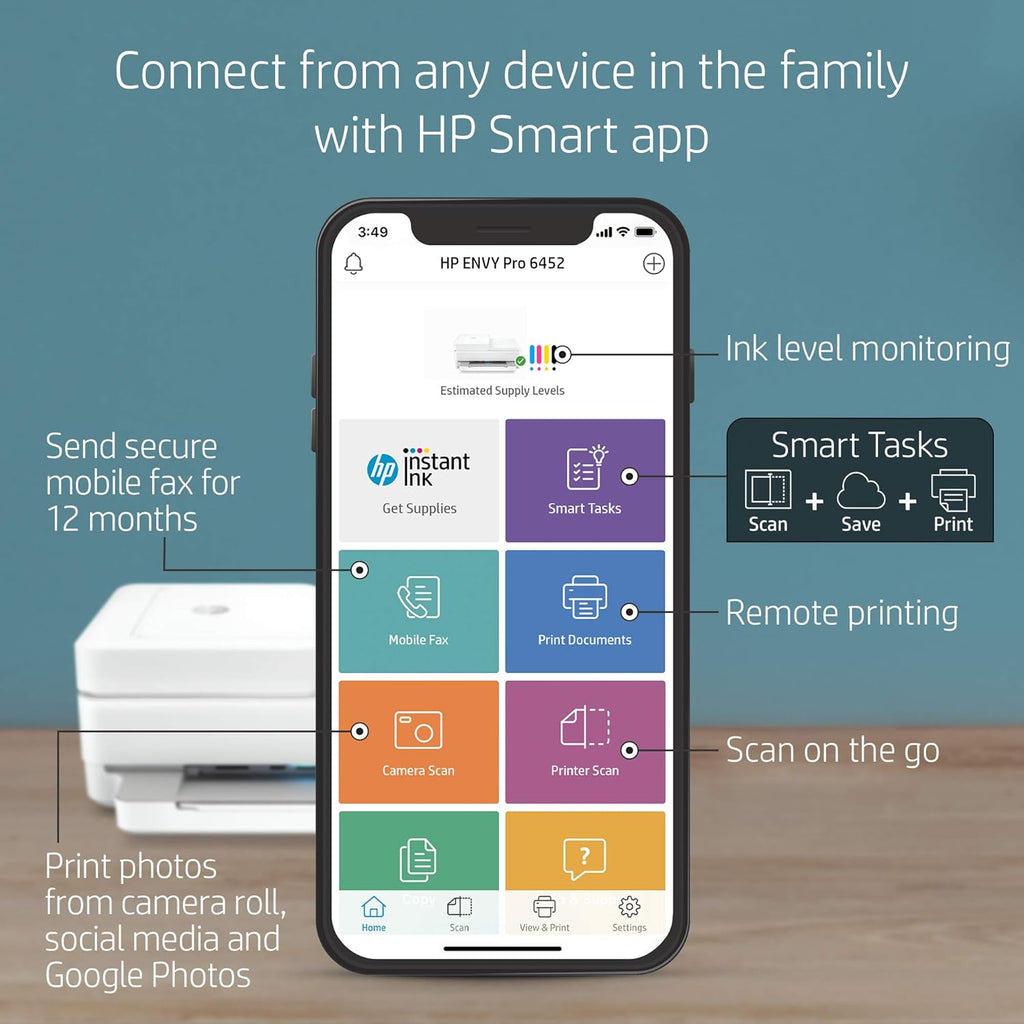 Wireless Inkjet Color Printer with Auto Document Feeder, 2-Sided Printing T4090