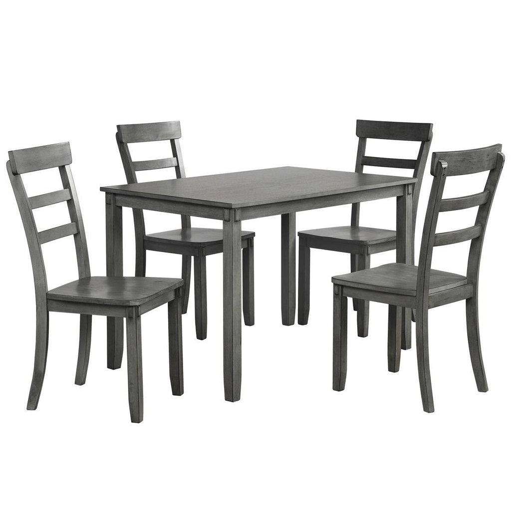 5-Piece Wood Dining Set - Grey D841