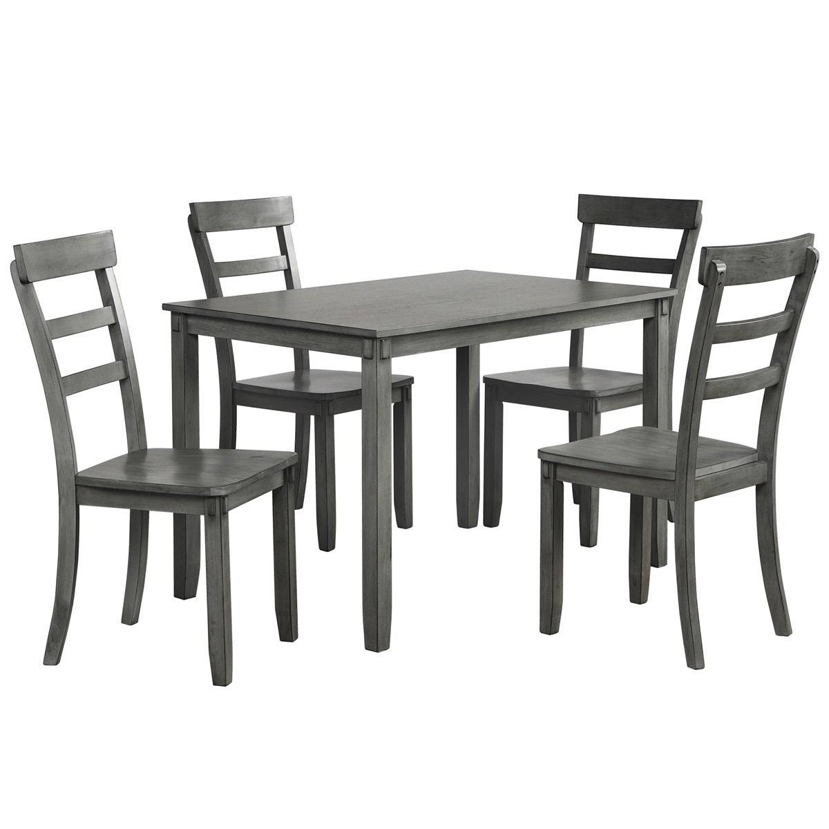 5-Piece Wood Dining Set - Grey D841
