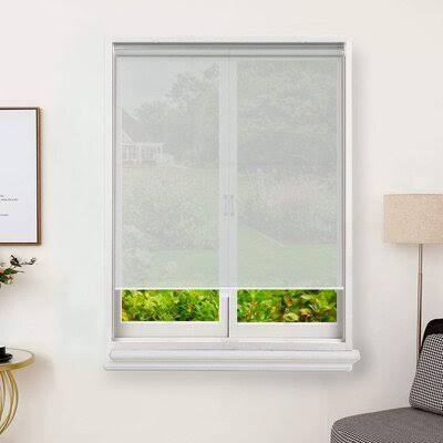 Semi-Sheer Light Gray Roll-Up Shade 36x22W 72x22L T842766
